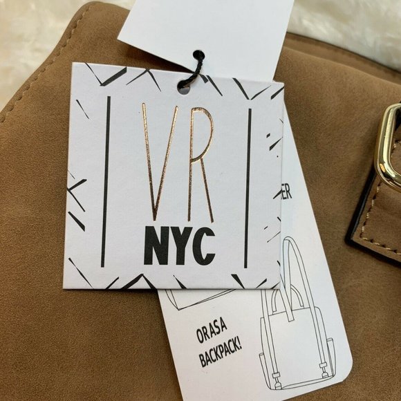 Women's Zip Closure Convertible Backpack Cognac NY - Picture 11 of 12